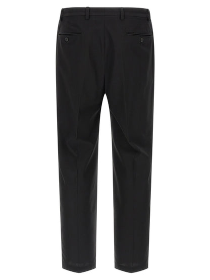 Black Cotton Casual Pants