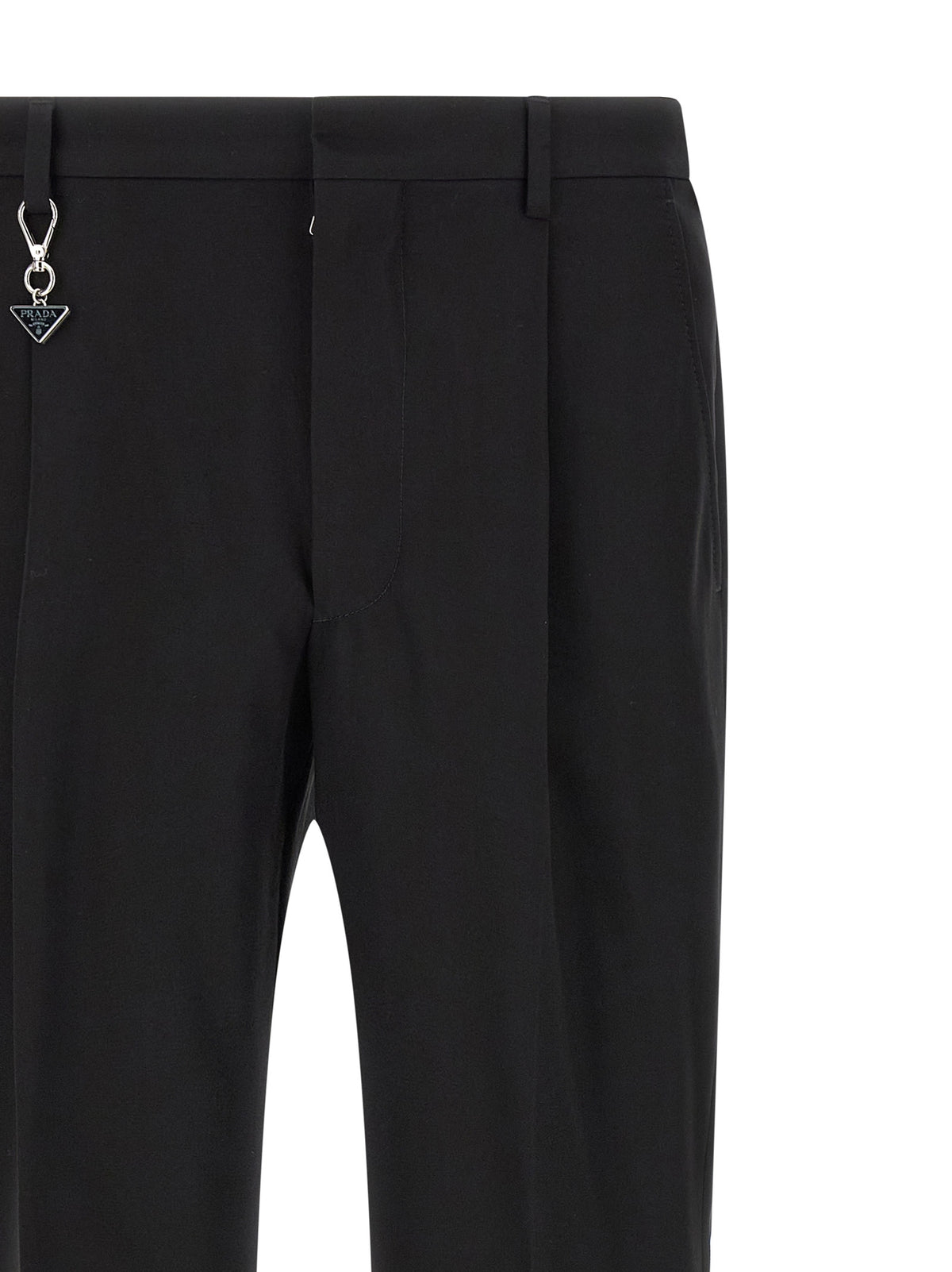 Black Cotton Casual Pants