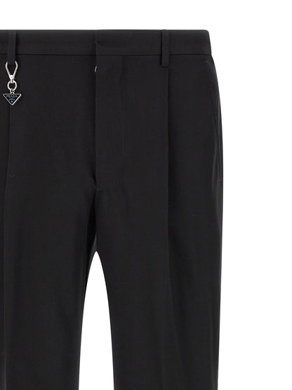 Black Cotton Casual Pants