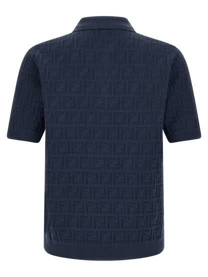 Blue Cotton Polo Shirt
