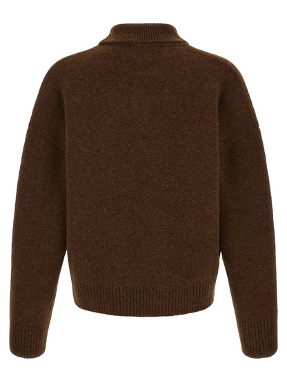 Brown Alpaca Leather Polo Shirt