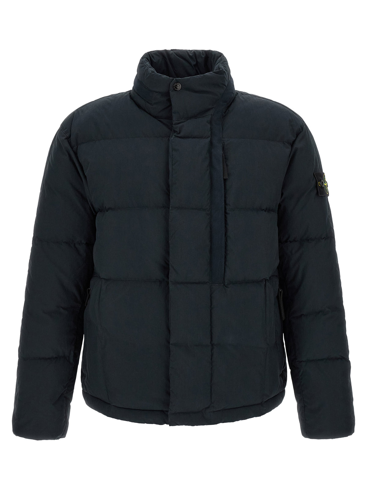 Blue Cotton Full-Length Jacket