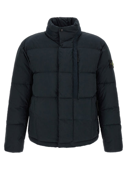 Blue Cotton Full-Length Jacket