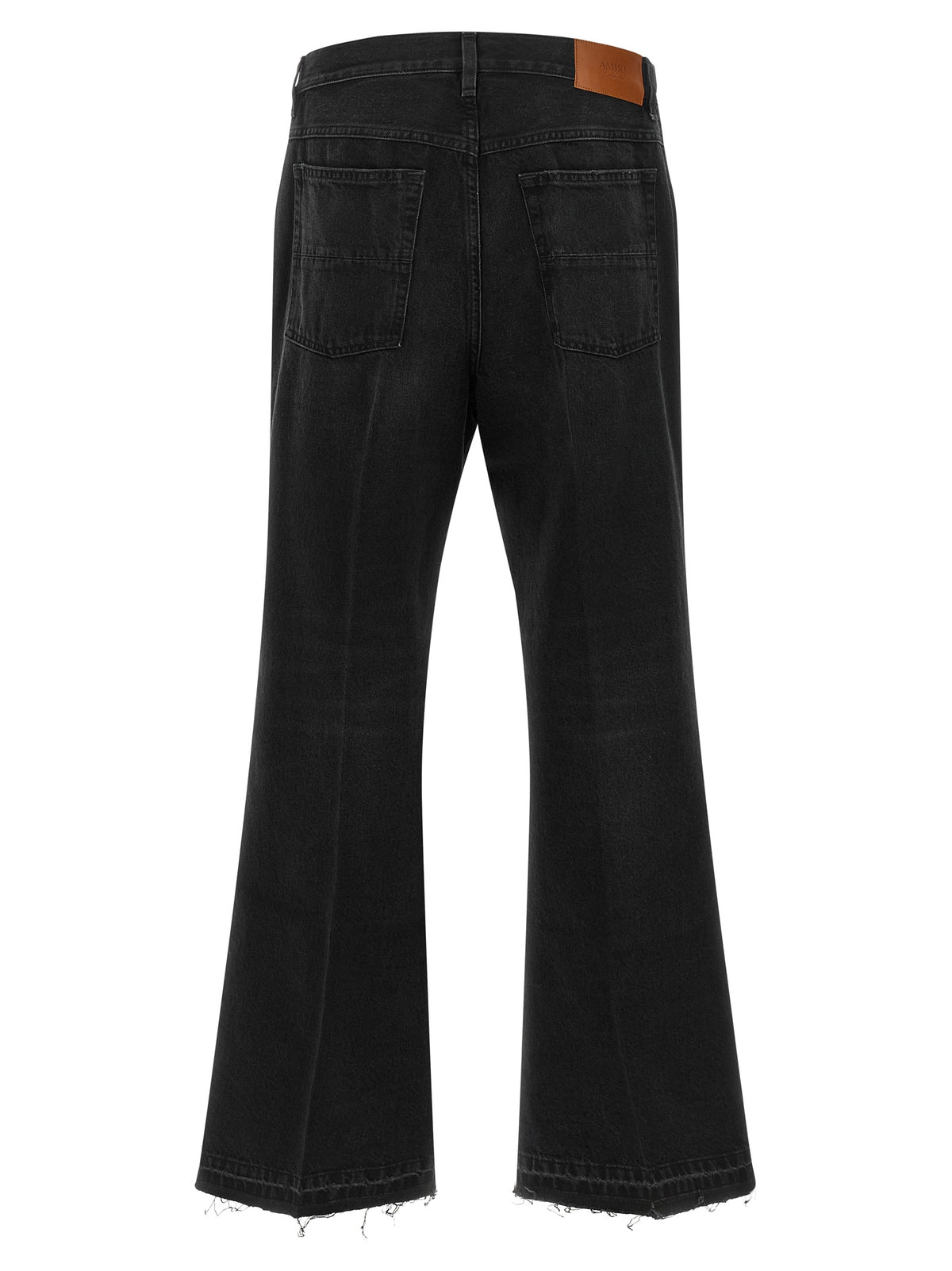 Black Cotton Flared Jeans