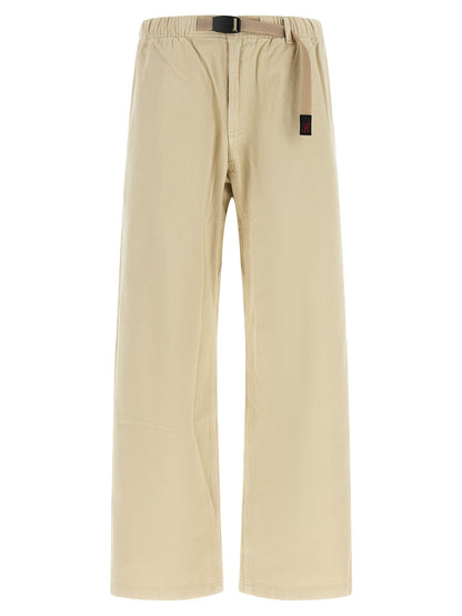 Beige Cotton Casual Pants