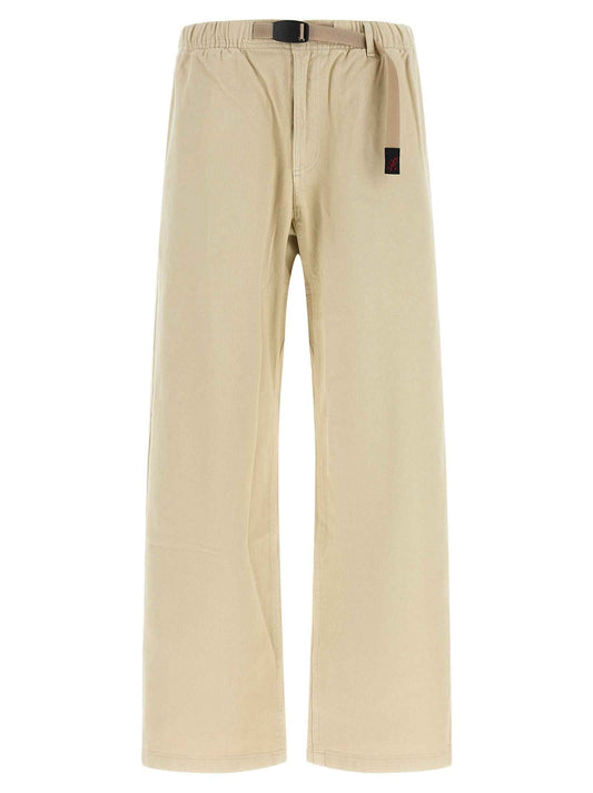 Beige Cotton Casual Pants