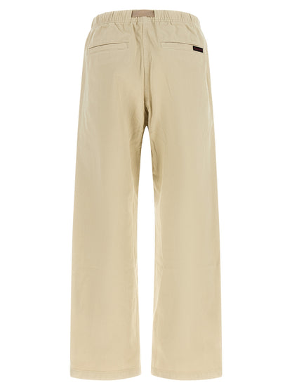 Beige Cotton Casual Pants