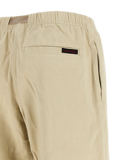 Beige Cotton Casual Pants