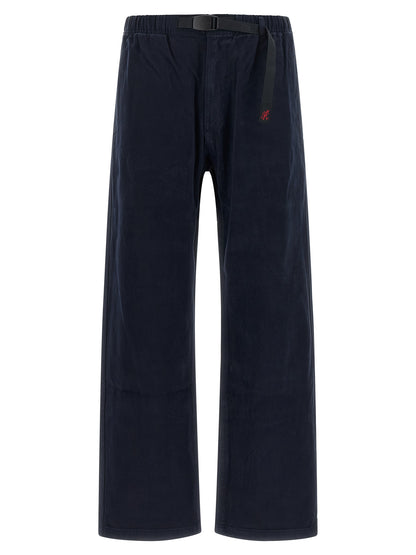 Blue Cotton Casual Pants