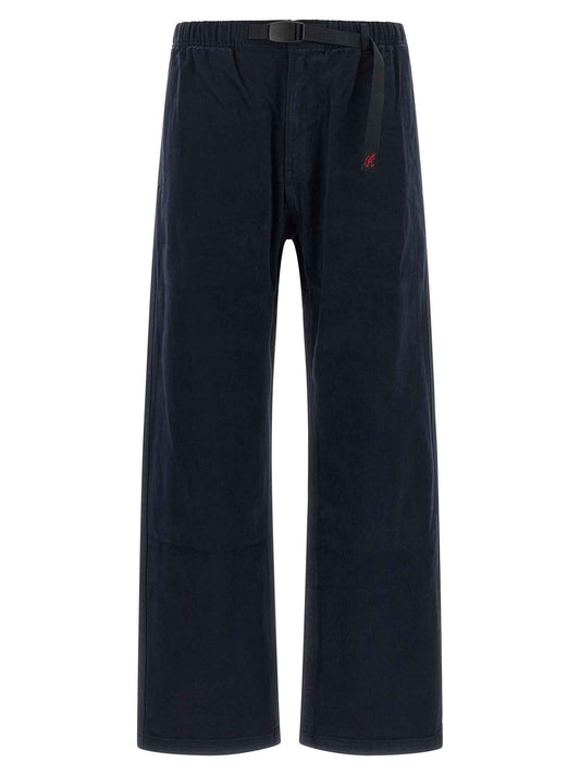 Blue Cotton Casual Pants