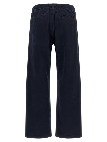 Blue Cotton Casual Pants