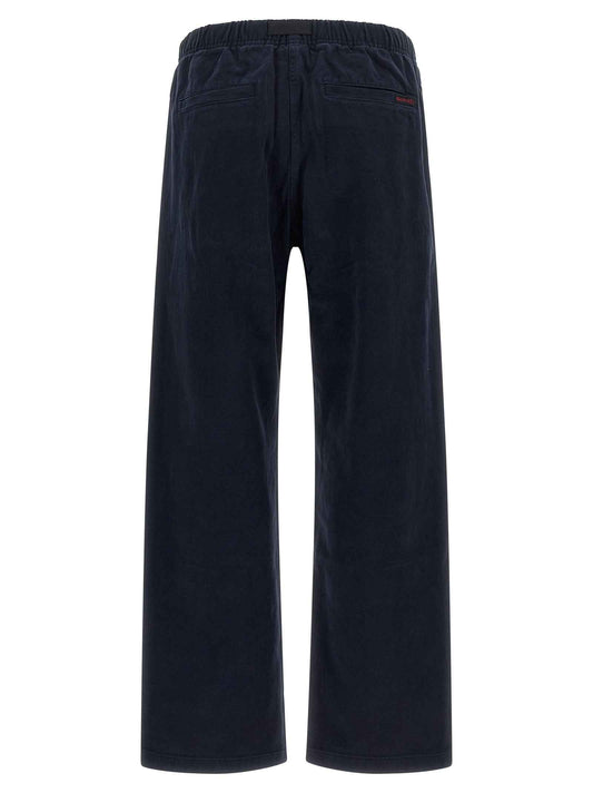 Blue Cotton Casual Pants