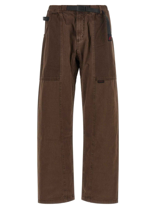 Brown Cotton Casual Pants