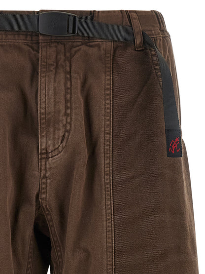 Brown Cotton Casual Pants