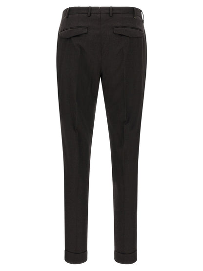 Brown Virgin Wool Dress Pants