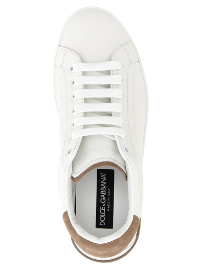 Beige Calfskin Low Top Sneakers