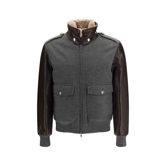 Gray Cashmere Bomber