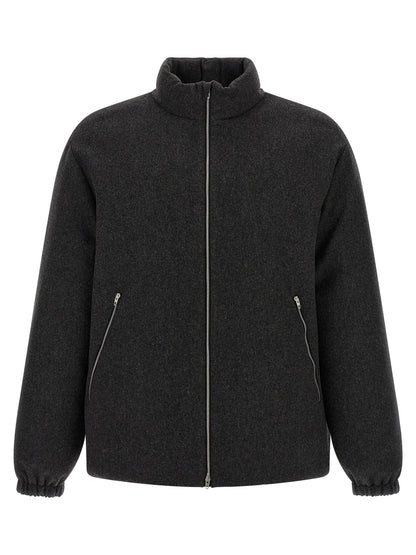 Gray Wool Full-Length Jacket