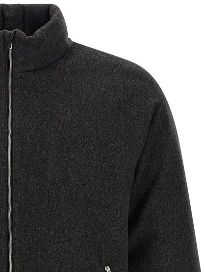 Gray Wool Full-Length Jacket