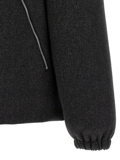 Gray Wool Full-Length Jacket
