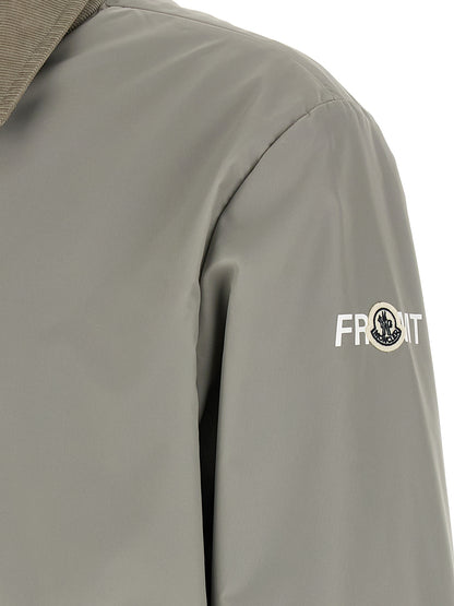 Gray Cotton Full-Length Jacket