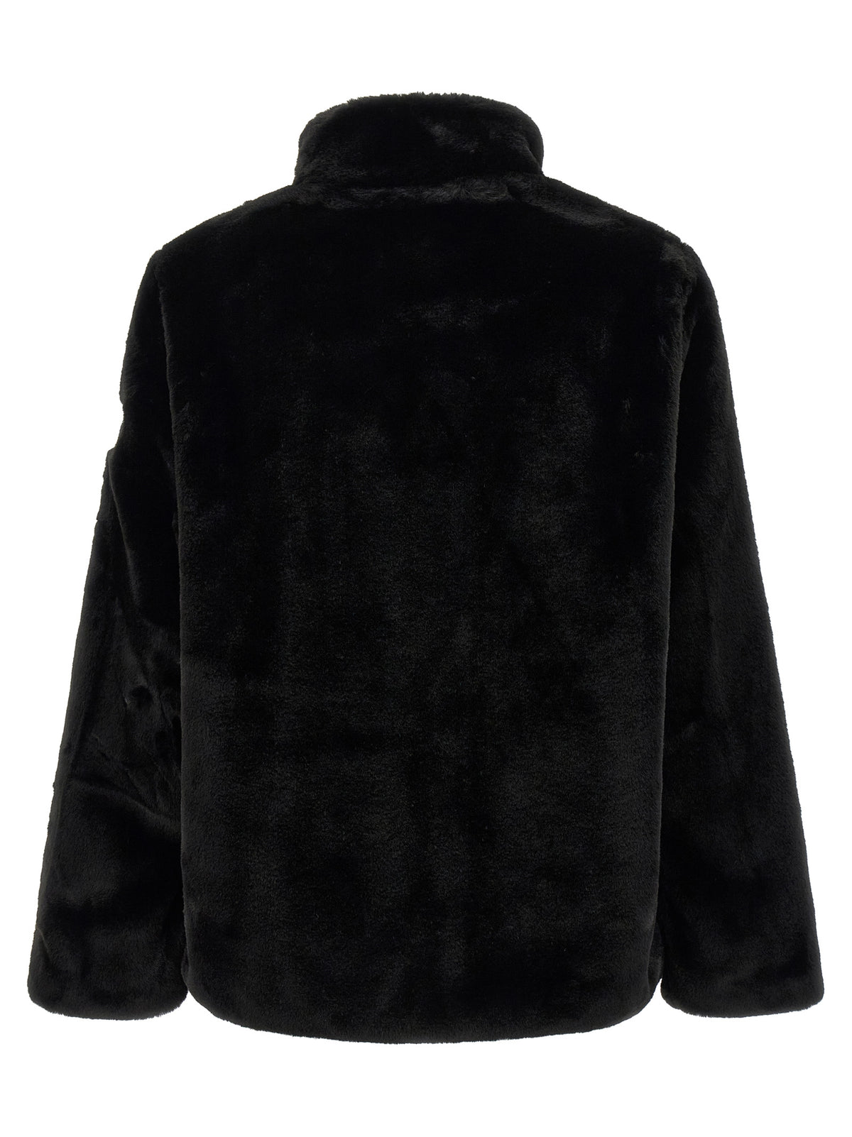 Black Polyester Full-Length Jacket