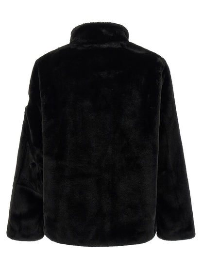 Black Polyester Full-Length Jacket