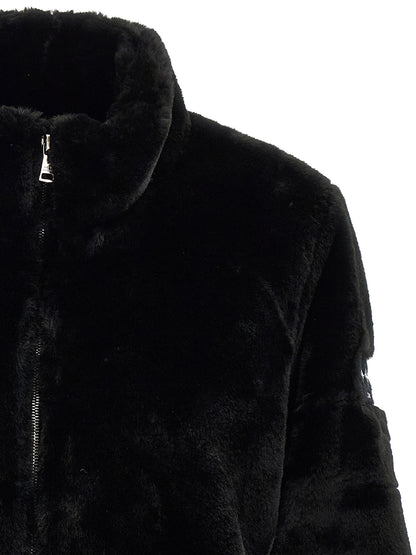 Black Polyester Full-Length Jacket