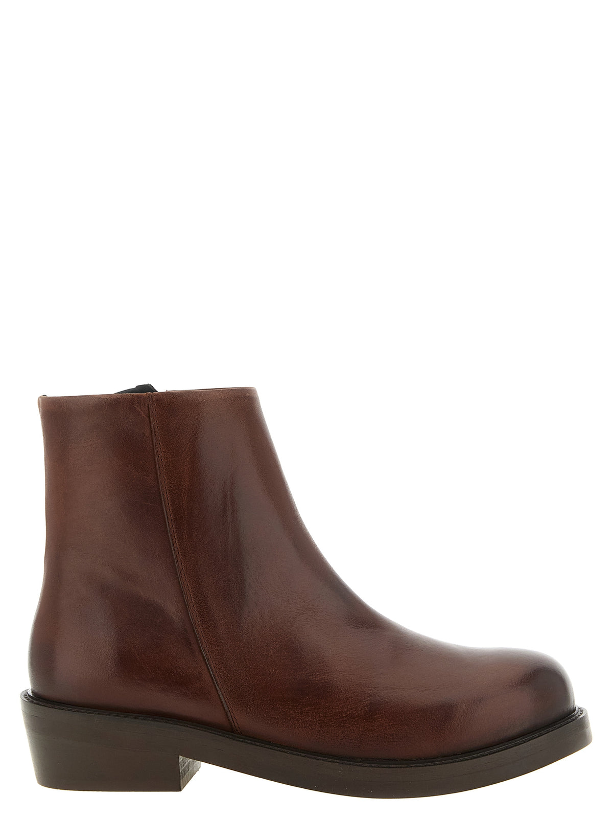 Brown Calfskin Ankle Boots