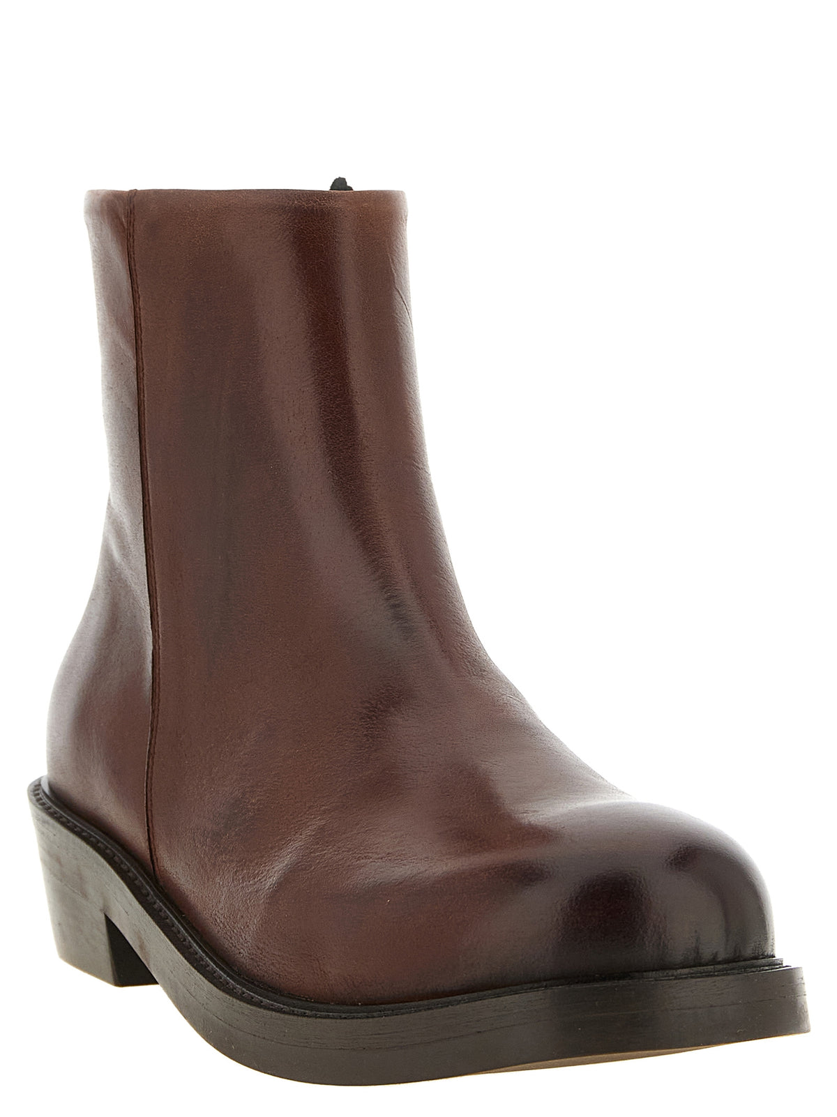 Brown Calfskin Ankle Boots