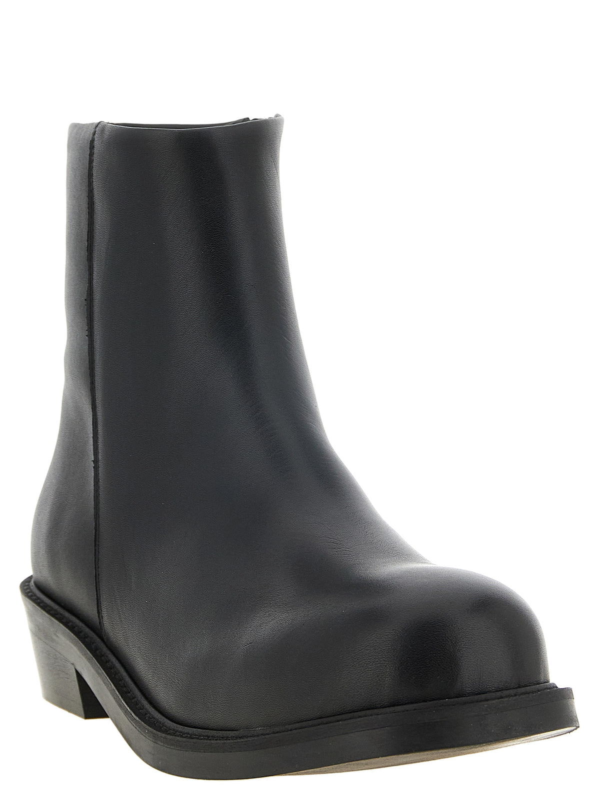 Black Calfskin Ankle Boots