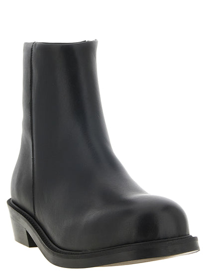Black Calfskin Ankle Boots
