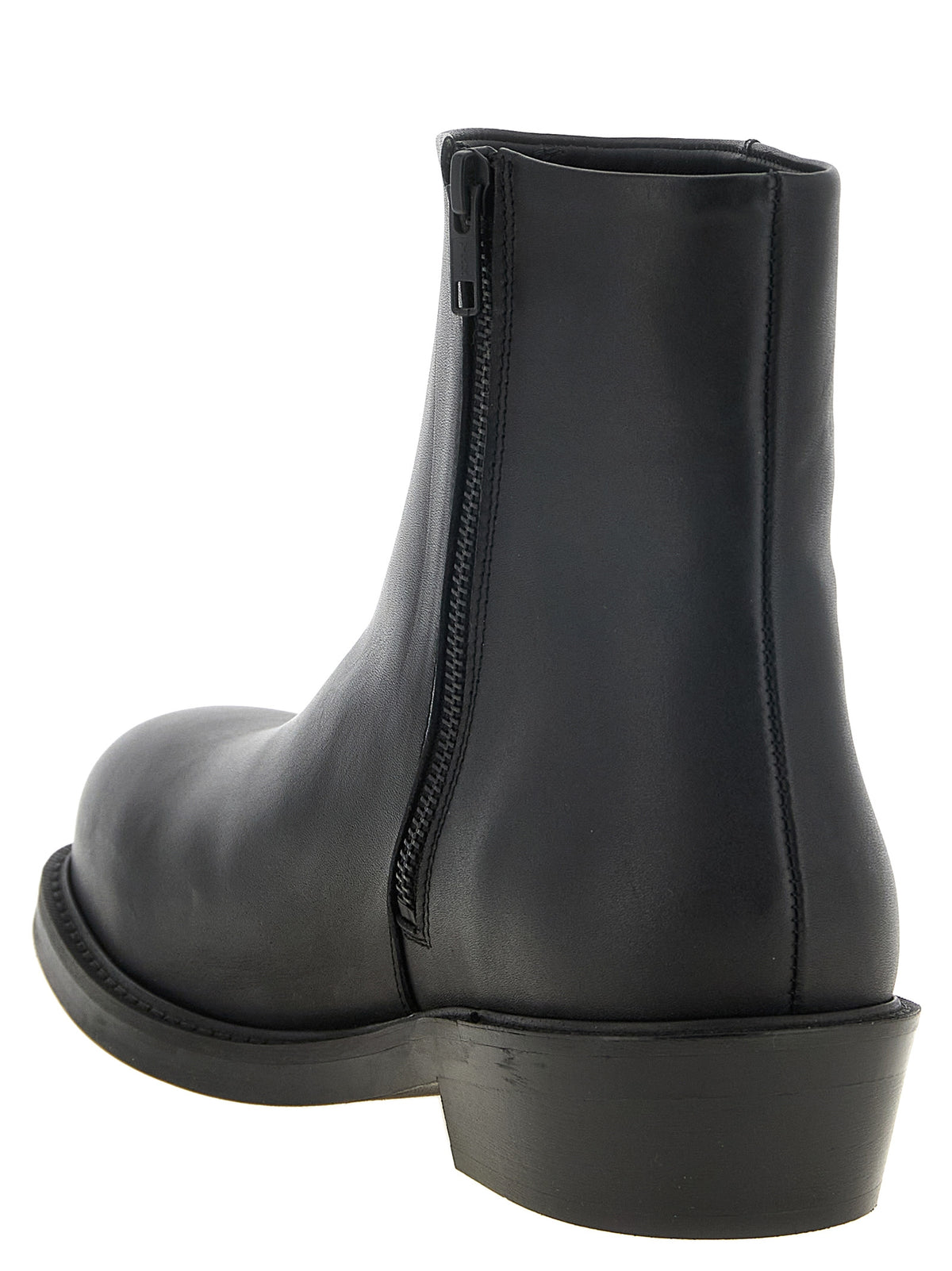 Black Calfskin Ankle Boots