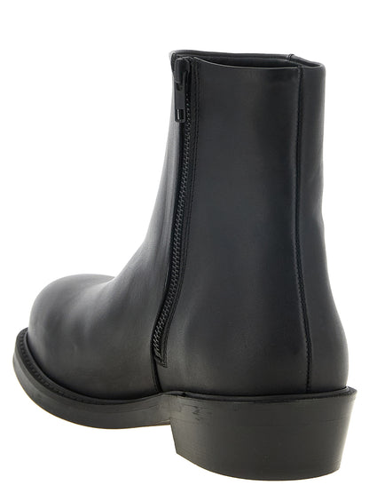 Black Calfskin Ankle Boots