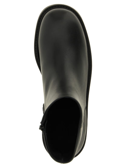 Black Calfskin Ankle Boots