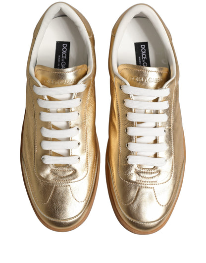 Gold Saint Tropez Low Top Sneakers Shoes
