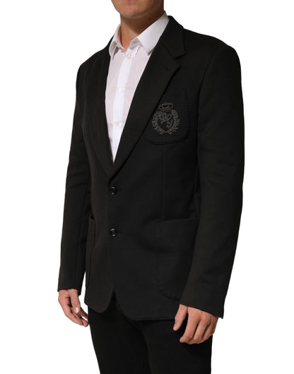 Black Embroidered Single Breasted Jacket