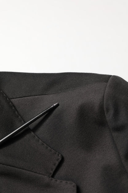 Black Embroidered Single Breasted Men Jacket