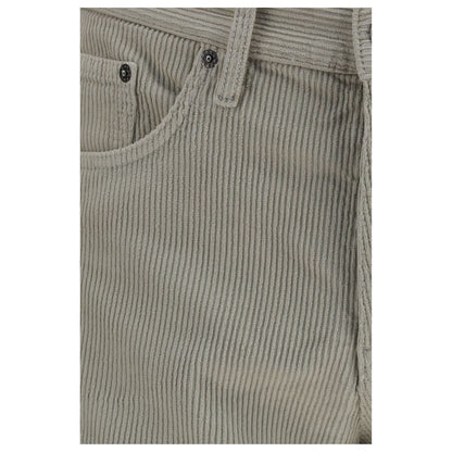 Gray Cotton Casual Pants