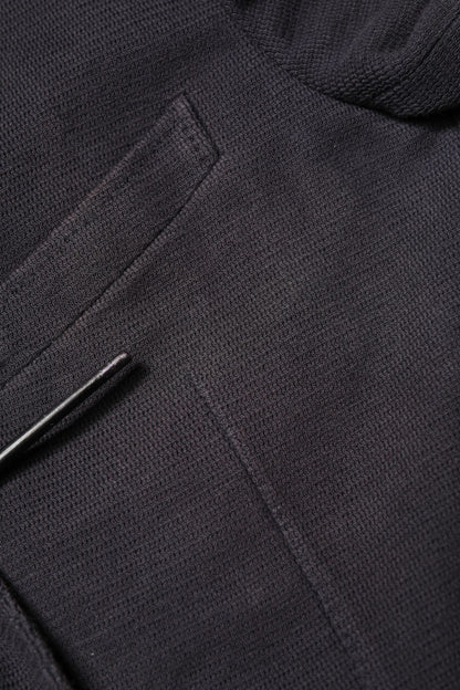 Dark Gray Cotton Men Single Breasted Jacket