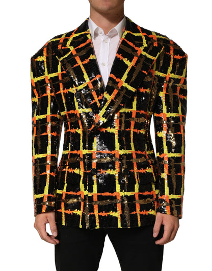 Multicolor Sequin Embellished Double Breasted Jacket