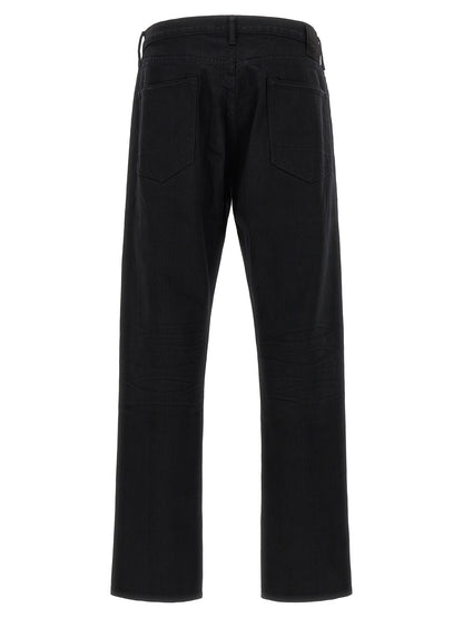 Black Cotton Straight-Leg Jeans