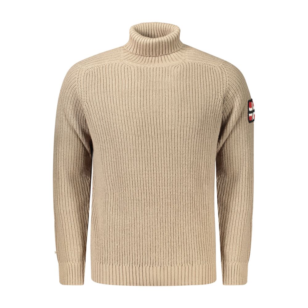 Beige Acrylic Men's Sweater