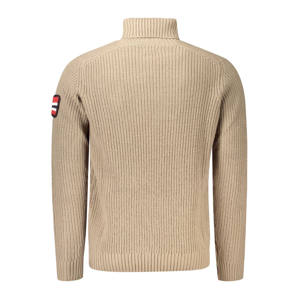 Beige Acrylic Men's Sweater