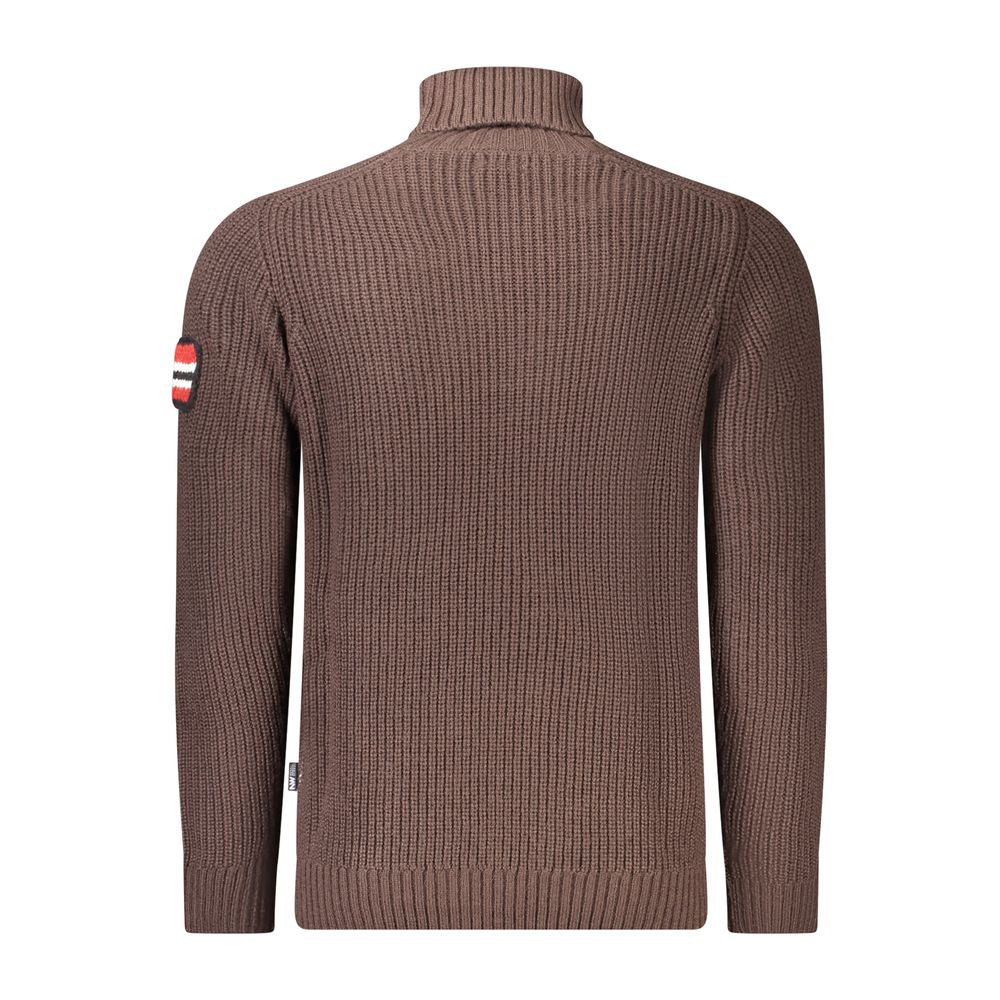 Brown Acrylic Men's Sweater