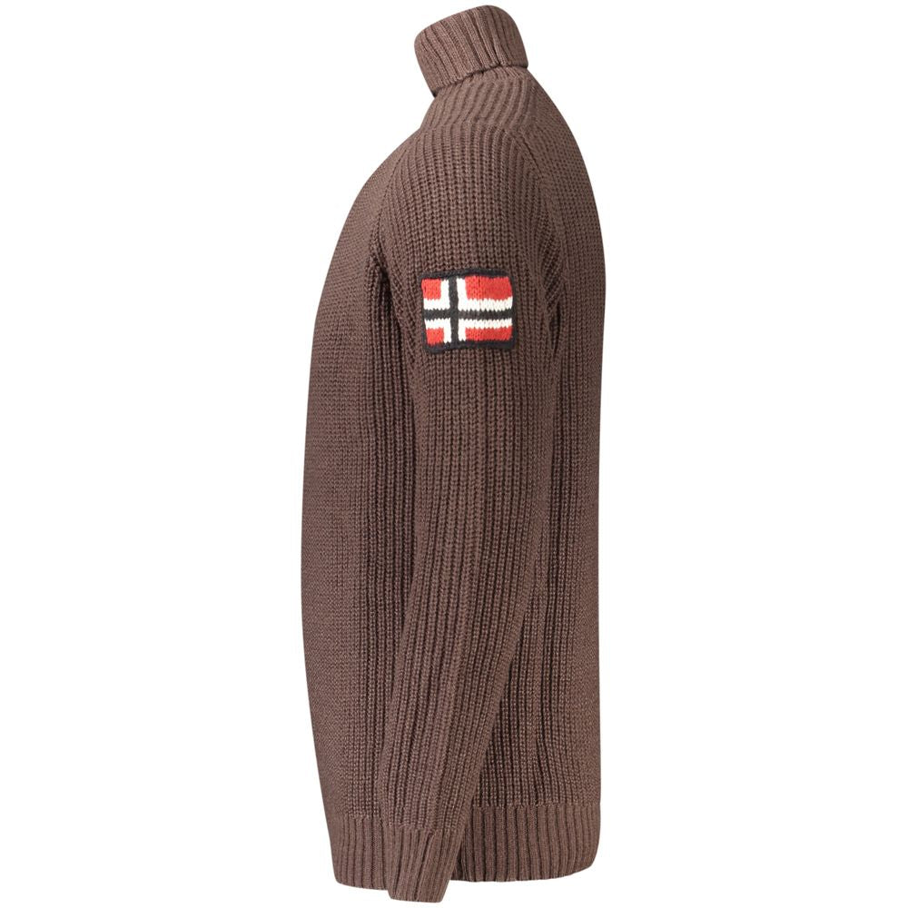 Brown Acrylic Men's Sweater