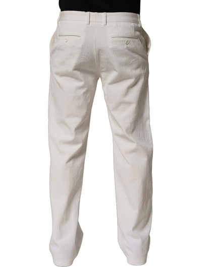 White Cotton StraightLeg Casual Trouser Pants