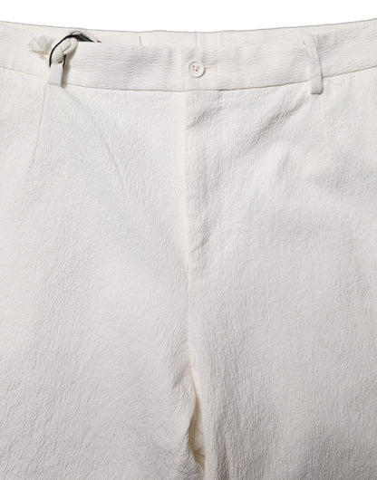 White Cotton StraightLeg Casual Trouser Pants