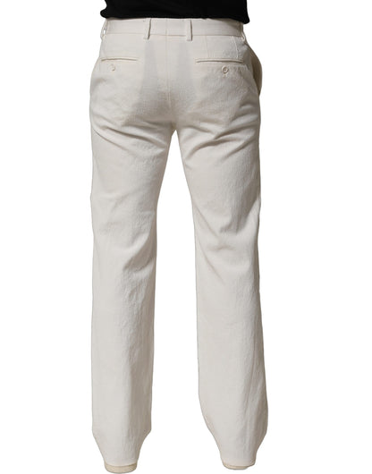 White Cotton StraightLeg Casual Trouser Pants