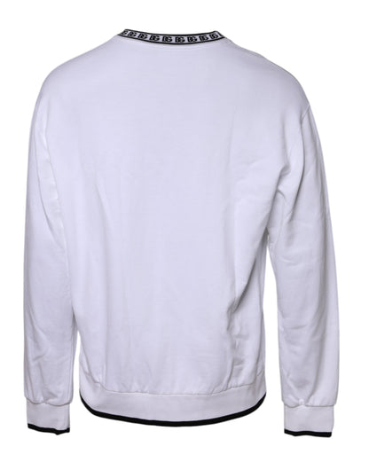 White Cotton DG Crew Neck Sweatshirt Sweater